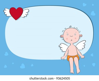 Angel Boy by letter. Vector illustration