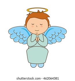 angel boy character icon vector illustration design