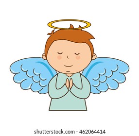 angel boy character icon vector illustration design