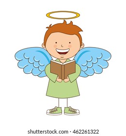 angel boy character icon vector illustration design