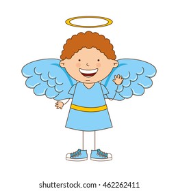 angel boy character icon vector illustration design