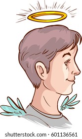 angel boy character icon vector illustration design