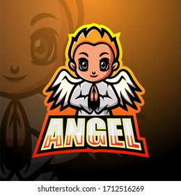 Angel boy mascot esport logo design