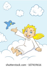 the angel boy on cloud