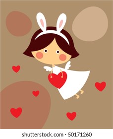 angel bunny easter love greeting