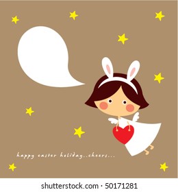 angel bunny easter love greeting