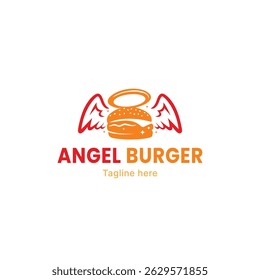 Logotipo do vetor do logotipo do hambúrguer de anjo