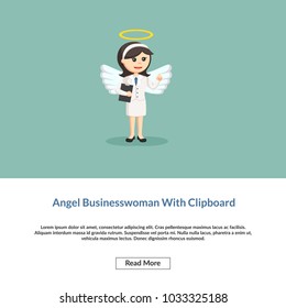 Angel Businesswoman With Clipboard Information