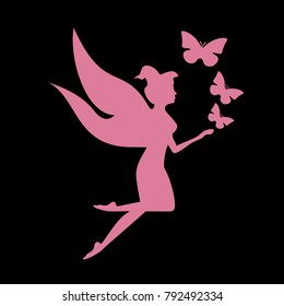 angel and butterflies in pink colors
