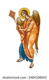 Angel in Byzantine style isolated