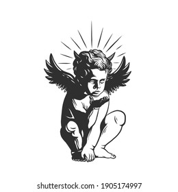 Angel Can Be Used Sketch Tattoo Stock Vector (Royalty Free) 1905174997 ...