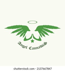 angel cannabis logo ,cannabis logo vector