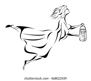Angel carries flashlight