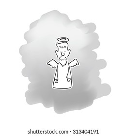 Angel cartoon character drawing vector