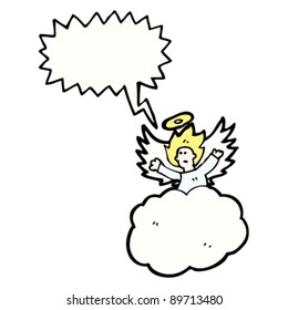 angel cartoon character with speech bubble