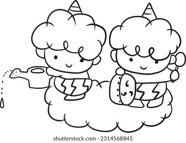 angel cartoon doodle kawaii anime coloring page cute illustration drawing character chibi manga comic