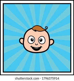 Angel cartoon face Vector Character Design Illustration
