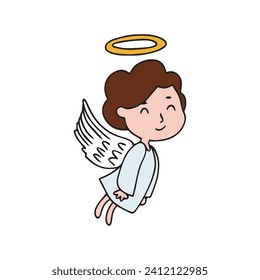 angel cartoon. Hand drawn popular angel and cupid element design