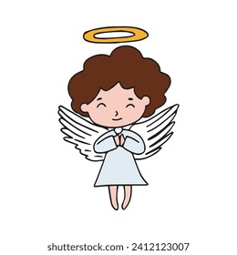 angel cartoon. Hand drawn popular angel and cupid element design