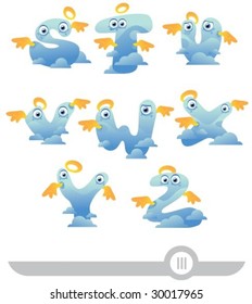 angel cartoon letters s-z