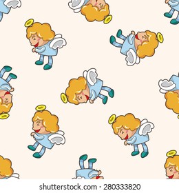 angel , cartoon seamless pattern background