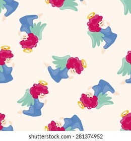angel , cartoon seamless pattern background