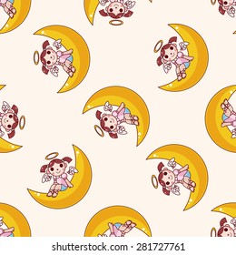 angel , cartoon seamless pattern background