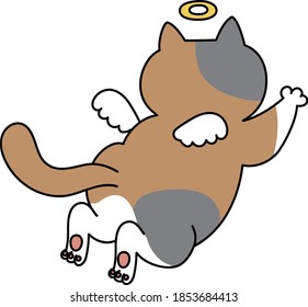 Angel cat in the back vector