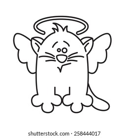 Angel Cat Wings Vector Icon Stock Vector (Royalty Free) 258444017 ...