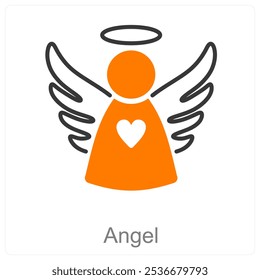 Conceito de ícone de anjo e celebração