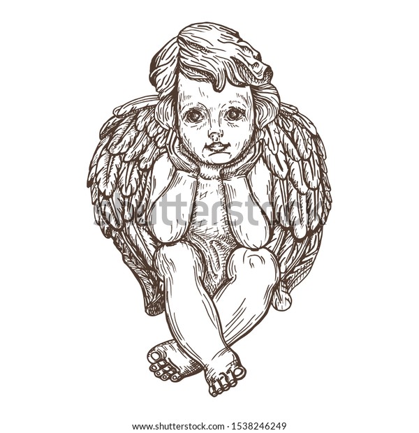 Angel Cherub Isolated On White Background Stock Vector (Royalty Free ...