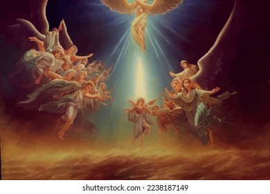 Angel choir heaven abstraction background