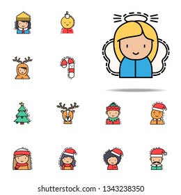 Angel christmas colored icon. Christmas avatars icons universal set for web and mobile