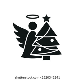 Angel christmas icon vector basic design simple and modern concept graphic