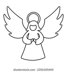 angel christmas saint icon christmas tree line