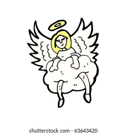 angel in cloud cartoon