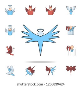 angel color field outline icon. Detailed set of angel and demon icons. Premium graphic design. One of the collection icons for websites, web design, mobile app