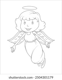 Angel coloring page for kids