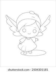 Angel coloring page for kids