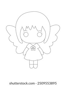 Angel coloring page for kids