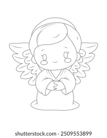 Angel coloring page for kids