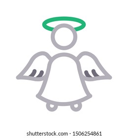 angel colour line vector icon