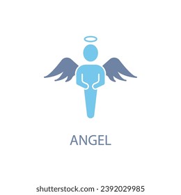 angel concept line icon. Simple element illustration. angel concept outline symbol design.