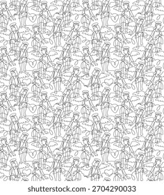 Angel. Continuous line art drawing vector illustration.