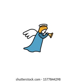angel creative icon. Multicolor line illustration. From Christmas icons collection. Isolated angel sign on white background