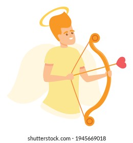 Angel hat das Symbol angezettelt. Cartoon von Engel-Cupid, Vektorsymbol für Webdesign einzeln auf weißem Hintergrund