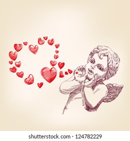 angel or cupid isolated hand drawn vector llustration