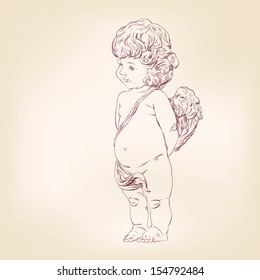angel or cupid isolated hand drawn vector llustration