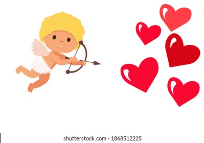 angel or cupid, little baby holds a heart, Valentines day, love, greeting card hand drawn vector illustration pop retro comic style