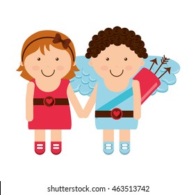 angel cupid little icon graphic isolated vector